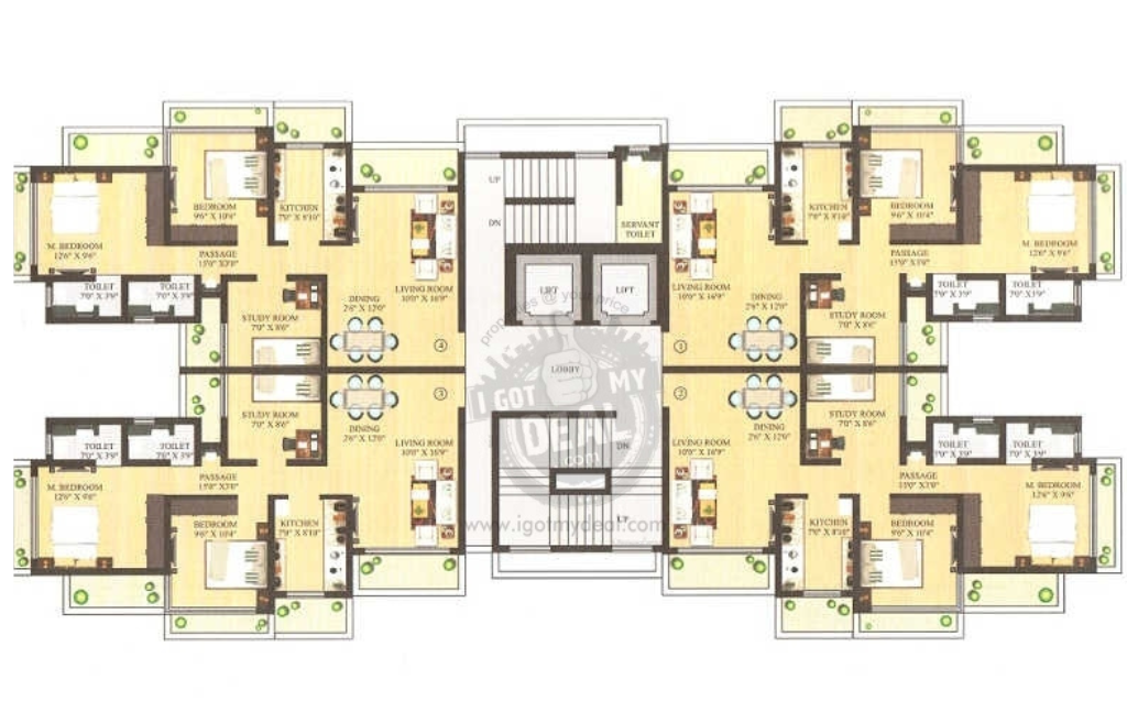 Tycoons Square 2 BHK Floor Plan